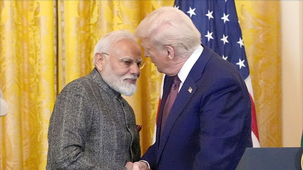 Im Februar hatte Indiens Premierminister Modi dem US-Präsidenten einen Besuch in Washington abgestattet. (Archivbild) Foto: Alex Brandon/AP/dpa