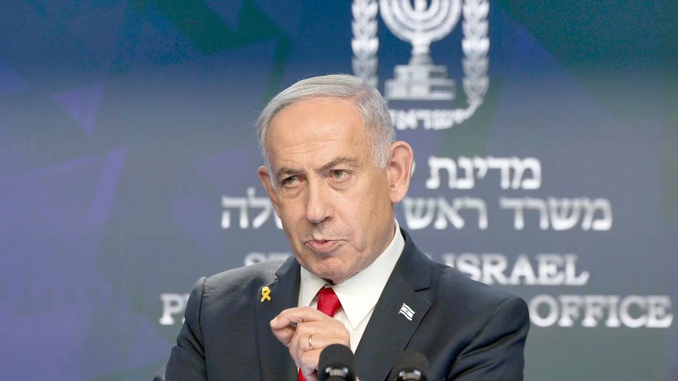 Netanjahu kritisiert das deutsche Waffenembargo gegen Israel scharf. Foto: Ronen Zvulun/Pool Reuters/dpa