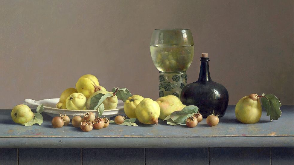Bei seinen Bildern lässt sich der fast 80-jährige Henk Helmantel von den klassischen niederländischen Malern inspirieren. Repro: Landkreis Leer