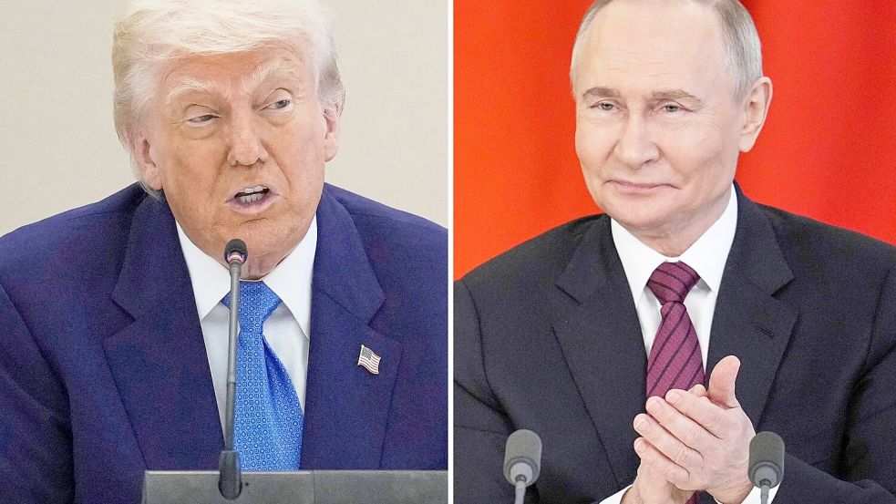 US-Präsident Donald Trump fordert von Kremlchef Wladimir Putin ein Ende der Kampfhandlungen. (Archivbild) Foto: Uncredited/AP/dpa