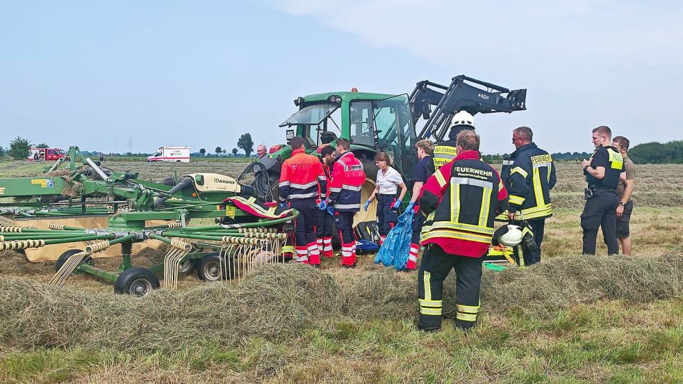 Bei einem Arbeitsunfall in Mitling-Mark ist ein Landwirt schwer verletzt. Foto: Markus Bruns/Feuerwehr