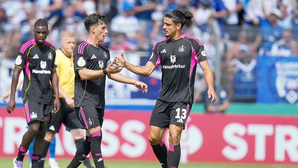 Bewahrte den HSV vor einer Blamage: Guilherme Ramos. Foto: Thomas Frey/dpa