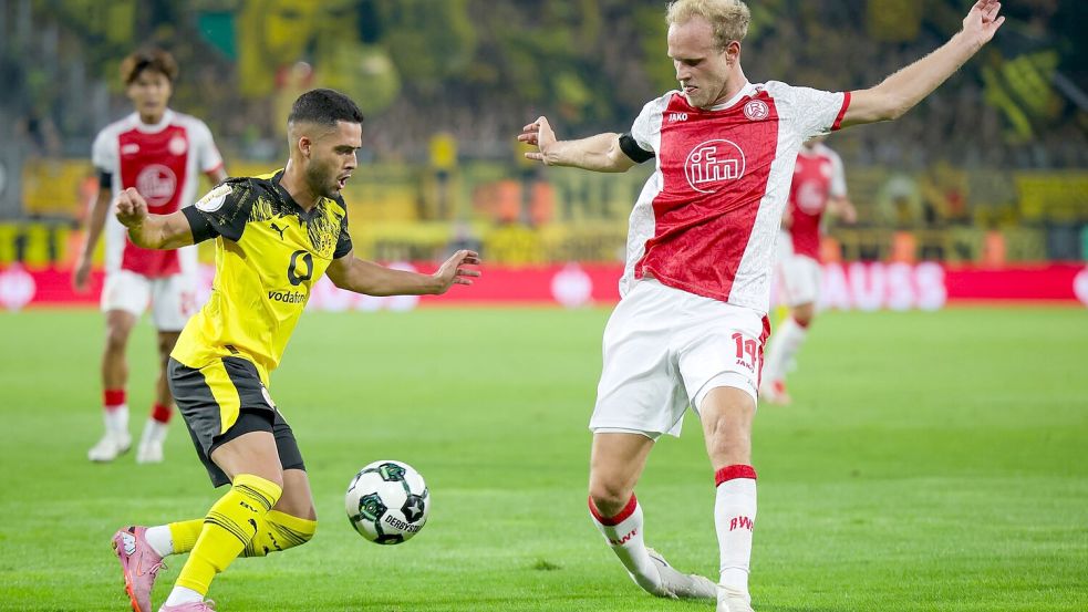 Essen gegen den BVB war lange ein Duell auf Augenhöhe. Foto: Christoph Reichwein/dpa