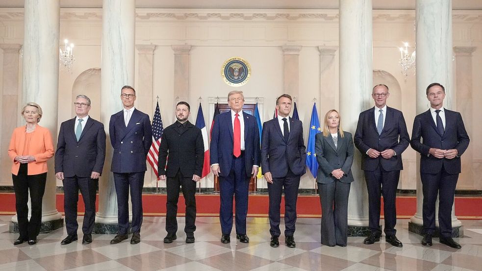 Mehrere Staats- und Regierungschefs reisten mit Selenskyj nach Washington. Foto: Alex Brandon/AP/dpa