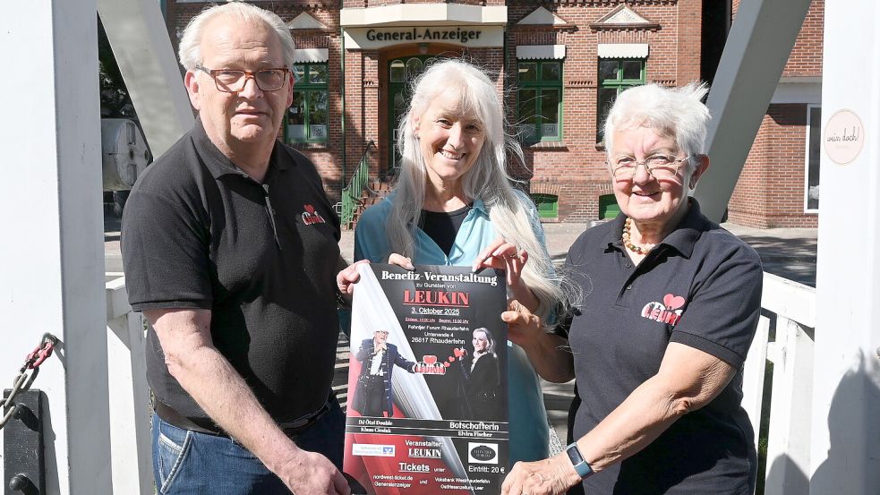 Freuen sich schon auf das Benefizkonzert zugunsten von Leukin (von links) Adelheid Winkler (Leukin), Elvira Fischer (Botschafterin Leukin) und Horst Morgenstern (Leukin). Foto: Holger Weers