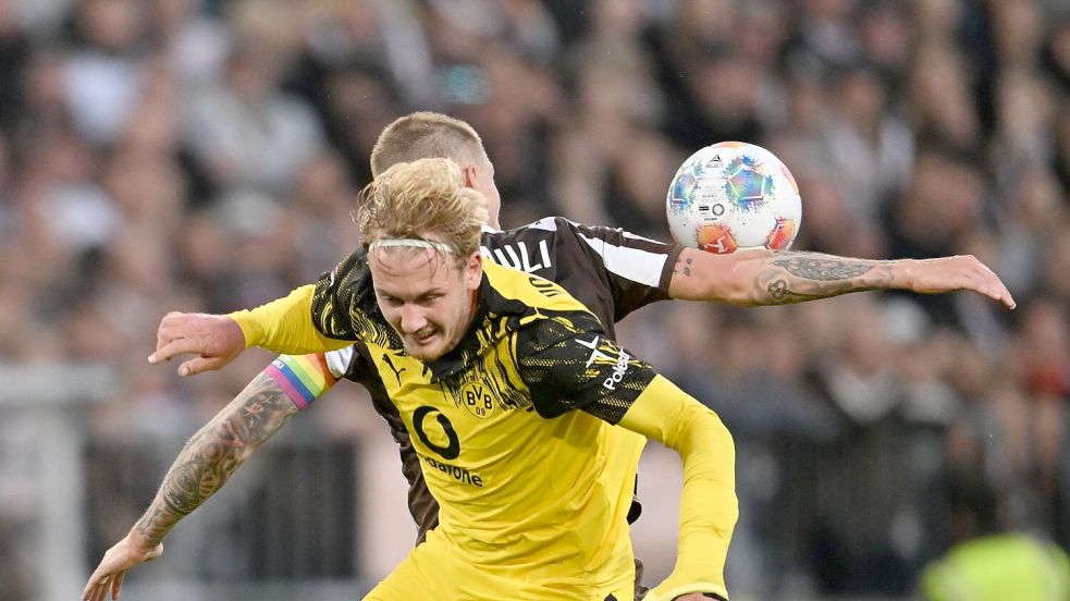 Enttäuschung in Gelb: Julian Brandt und der BVB. Foto: Sina Schuldt/dpa