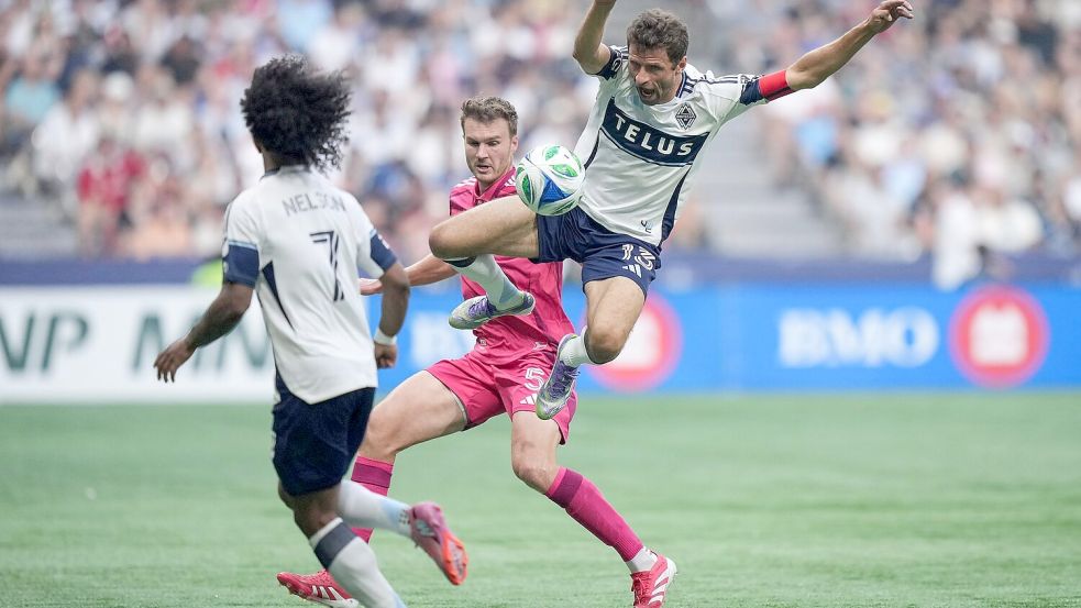 Thomas Müller sorgte in seinem ersten Startelf-Einsatz für die Entscheidung. Foto: Darryl Dyck/The Canadian Press/AP/dpa