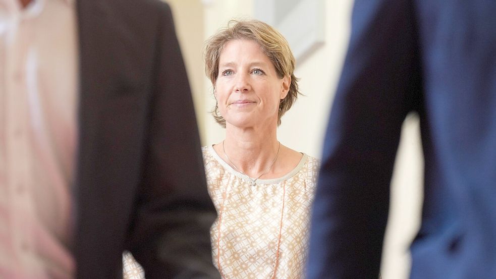 Vor dem Hamburger Landgericht ist am Dienstag der Prozess gegen die Steakhausketten-Erbin Christina Block wegen des Vorwurfs der Entführung von zwei ihrer Kinder fortgesetzt worden. Foto: Marcus Brandt/dpa