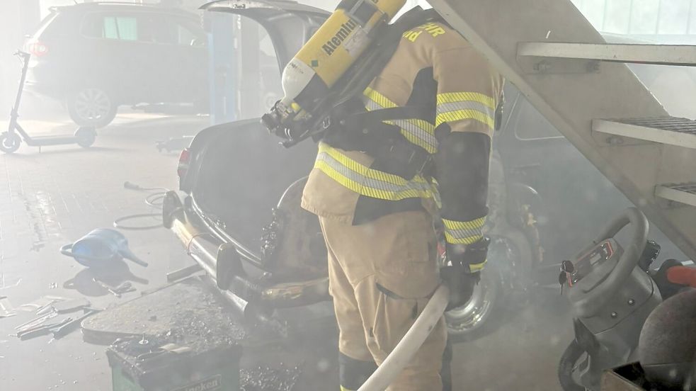 Die Feuerwehr hatte den Brand schnell unter Kontrolle. Foto: Thomas Giehl/Feuerwehr