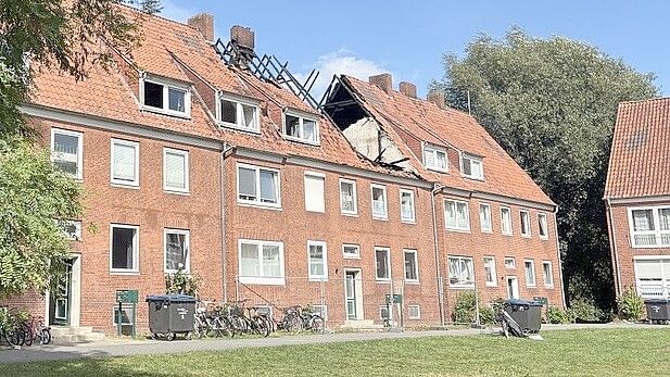 Der Dachstuhl ist zerstört. Foto: Vera Vogt