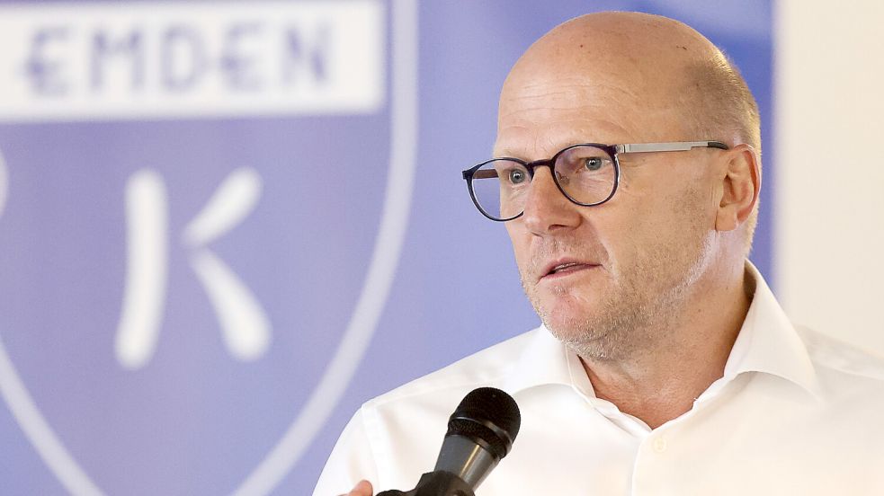 Kickers-Vorsitzender Hendrik Poppinga arbeitet an der Ausgliederung der ersten Herrenmannschaft in eine Spielbetriebs GmbH. Archivfoto: Doden/Emden