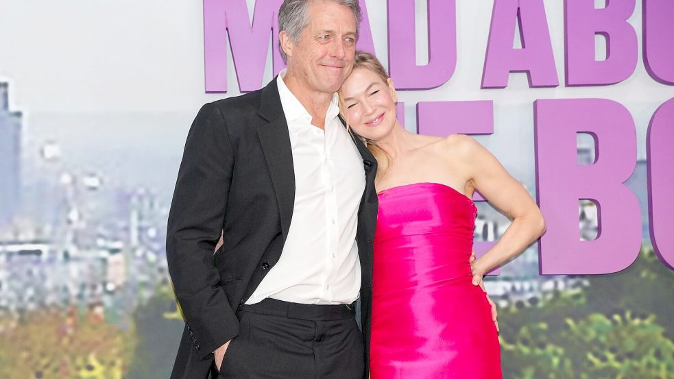 Eingespieltes Team: Hugh Grant und Renée Zellweger - hier bei der Premiere des Films „Bridget Jones: Mad About the Boy“ (deutscher Titel: „Bridget Jones - Verrückt nach ihm“) im Januar 2025 in London. (Archivbild) Foto: Scott A Garfitt/Invision/AP/dpa
