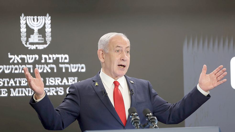 Israels Premier Netanjahu erhöht im Krieg gegen die Hamas den Druck. (Archivbild) Foto: Abir Sultan/Pool EPA/dpa