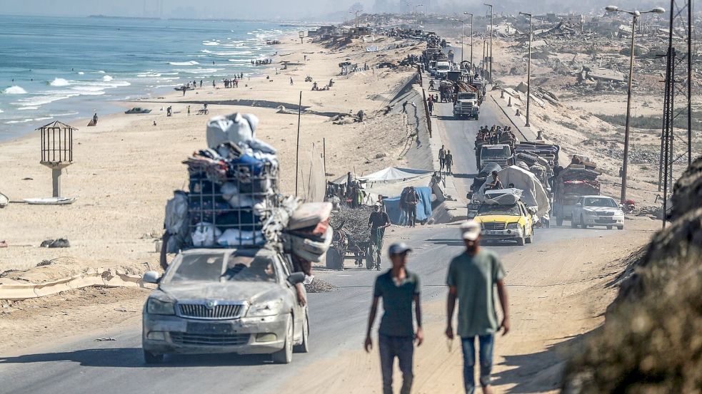 Vor Israels Einnahme der Stadt Gaza sollen Hunderttausende Palästinenser den größten Ort des Gazastreifens verlassen. Foto: Abed Rahim Khatib/dpa