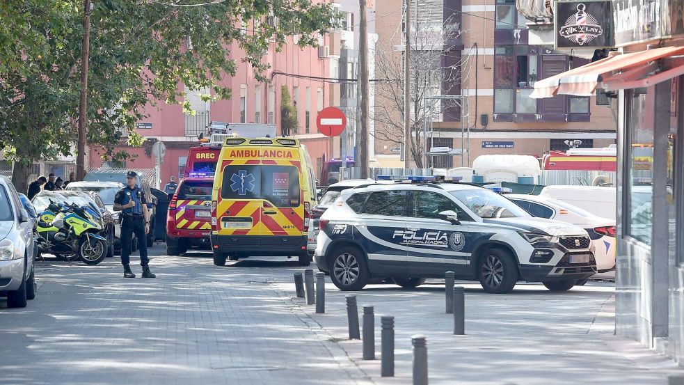 Bei der Explosion in einem dreistöckigen Gebäude in Madrid wurden ein Lokal und eine Bar im Erdgeschoss zerstört sowie darüberliegende Wohnungen beschädigt. Foto: Gustavo Valiente/EUROPA PRESS/dp