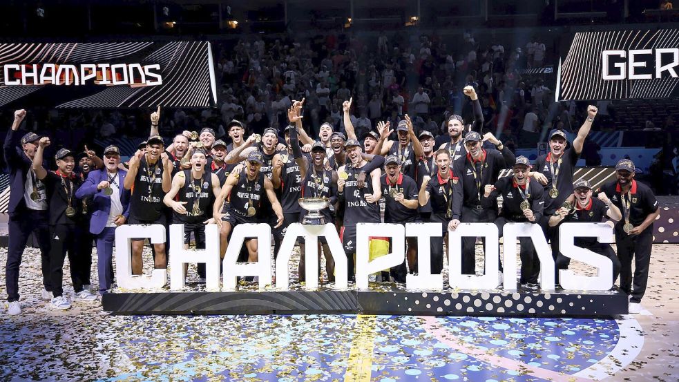 Deutschland feiert den EM-Triumph in Riga. Foto: Matthias Stickel