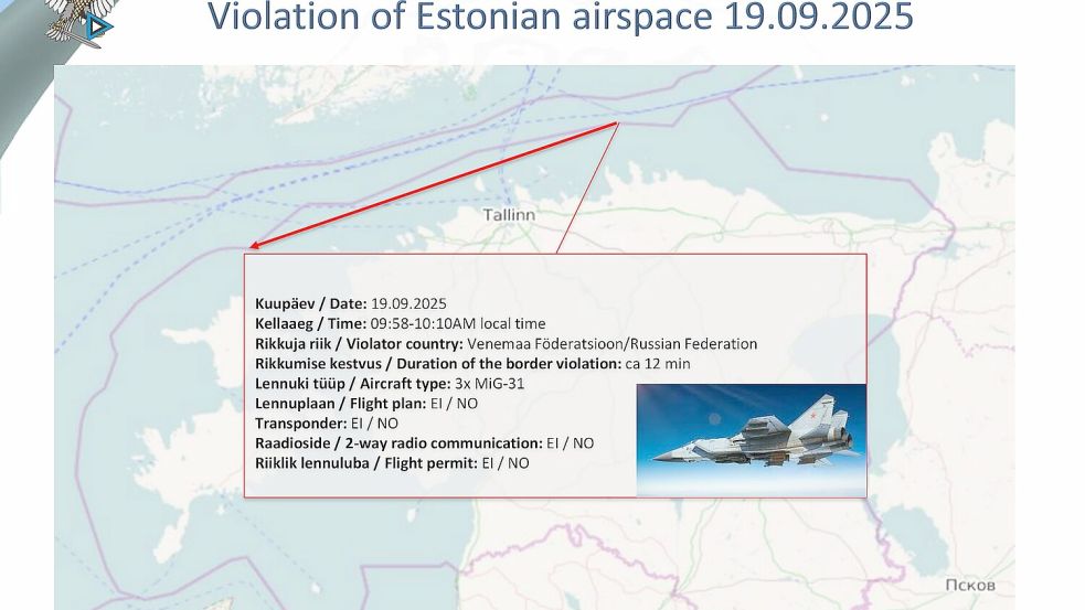 Estland zufolge waren die russischen Kampfflugzeuge klar im Luftraum des EU- und Nato-Landes. Foto: Rasmus Jürilo/Estnisches Vertei
