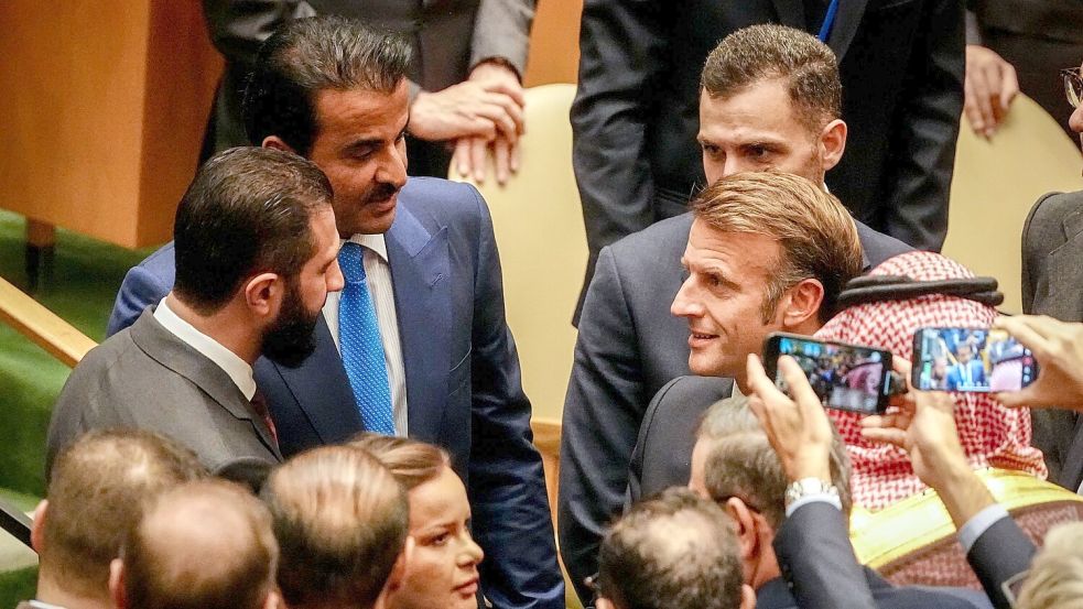 In New York im Mittelpunkt: Frankreichs Präsident Macron Foto: Kay Nietfeld/dpa