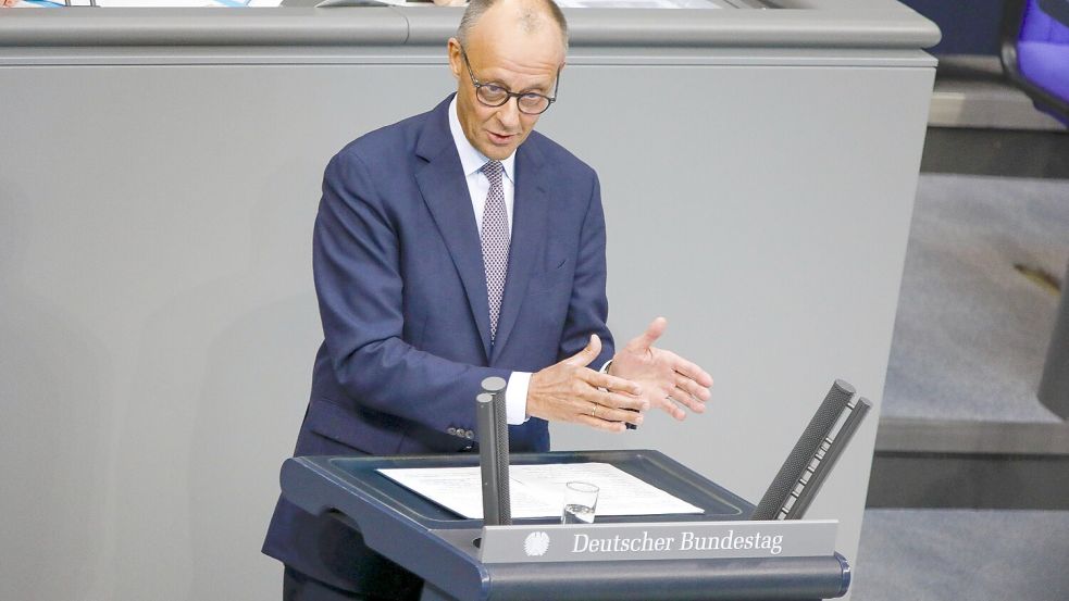 Bundeskanzler Friedrich Merz bei der Generaldebatte im Bundestag: „Wir können das.“ Foto: IMAGO/Matthias Gränzdörfer