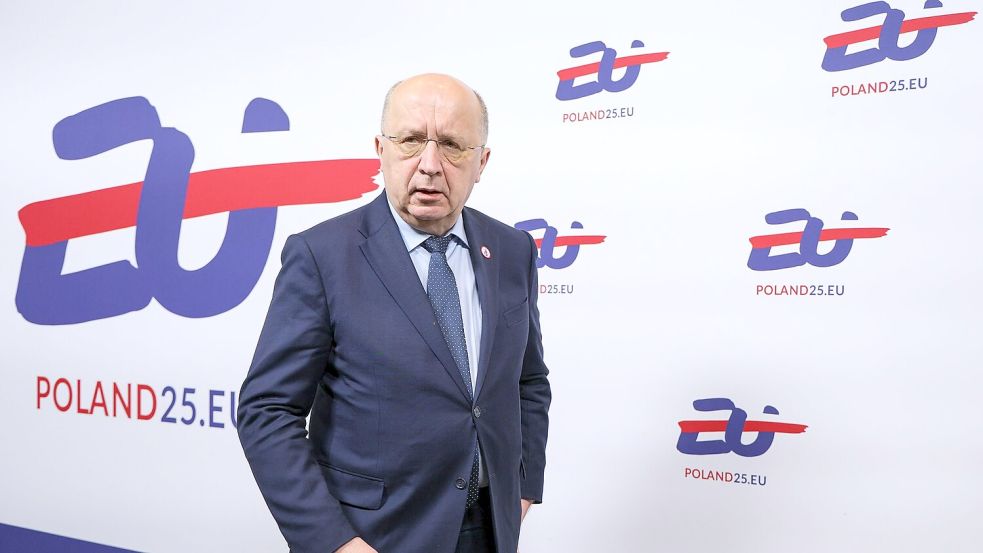 Treibt das Projekt für einen Drohnenwall voran: EU-Verteidigungskommissar Andrius Kubilius. (Archivbild) Foto: Radek Pietruszka