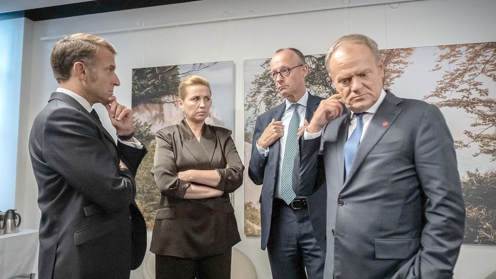Wie geht es weiter mit der Unterstützung für die Ukraine? Für Kanzler Merz und die anderen Staats- und Regierungschefs der EU-Länder ist das kein leichtes Thema. Foto: Michael Kappeler/dpa