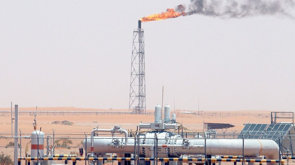 Blick auf ein saudi-arabischen Ölfeld, rund 160 Kilometer von Riad entfernt. (Archivbild) Foto: Ali Haider/EPA/dpa
