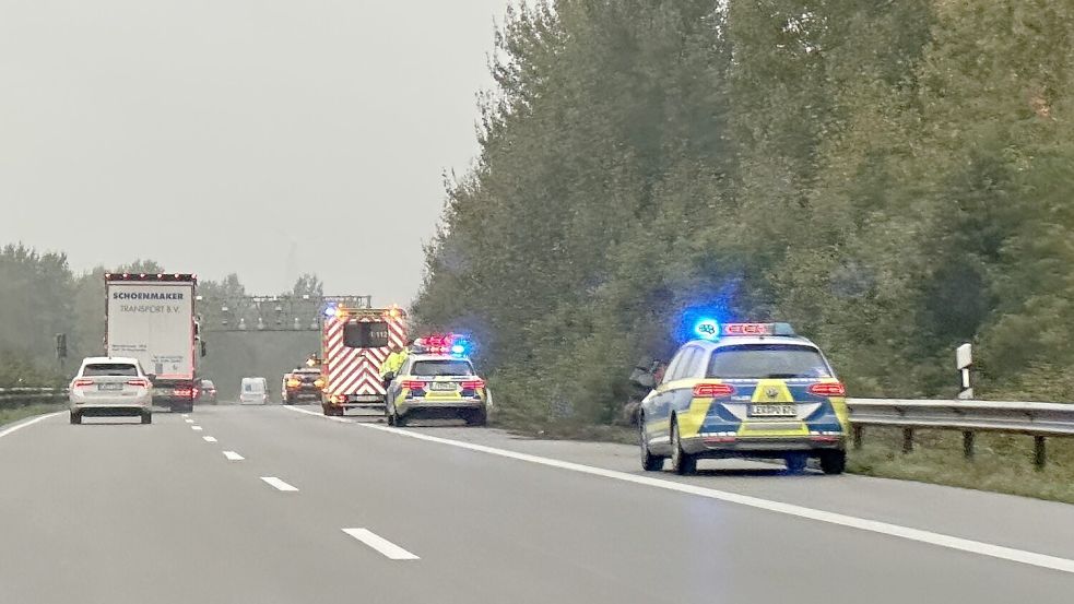 Der Baum hat das Fahrzeug schwer beschädigt. Foto: Bodo Wolters