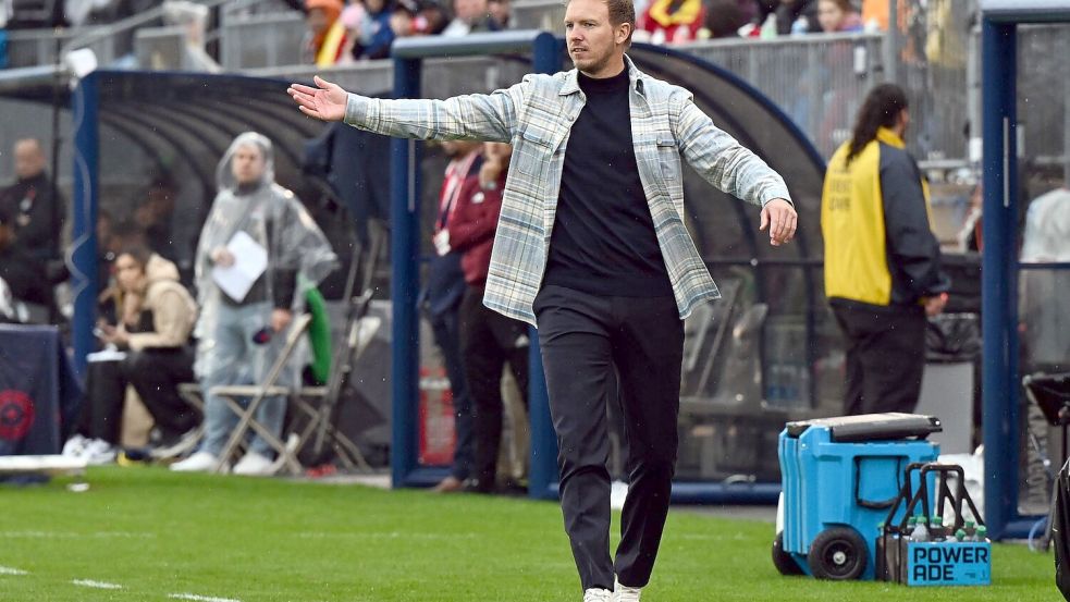 Julian Nagelsmann im Herbst 2023 bei seiner Bundestrainer-Premiere in Hartford gegen die USA. (Archivbild) Foto: Federico Gambarini
