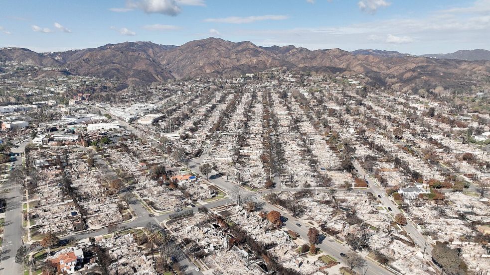 Im Januar hatten verheerende Brände ganze Viertel von Los Angeles verwüstet. (Archivbild) Foto: Jae C. Hong/AP/dpa