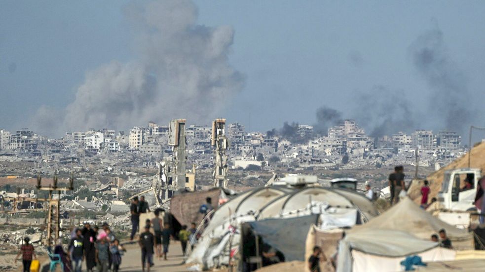 Die Gaza-Verhandlungen laufen laut Donald Trump gut. Foto: Abdel Kareem Hana/AP/dpa