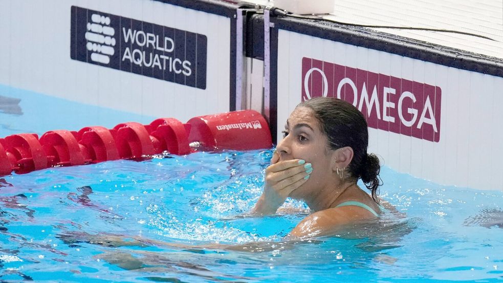 Anna Elendt verbesserte den deutschen Rekord über 200 Meter Brust auf der Kurzbahn. Foto: Lee Jin-man/AP/dpa