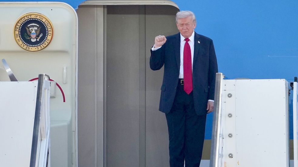 US-Präsident Donald Trump bei der Ankunft in Israel. Foto: Ariel Schalit/AP/dpa