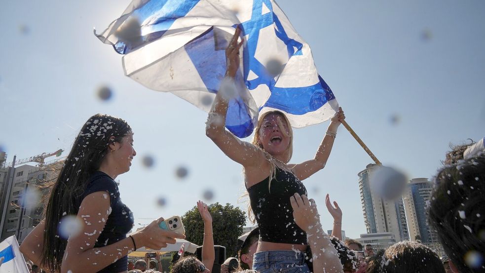 Großer Jubel in Israel. Foto: Francisco Seco/AP/dpa