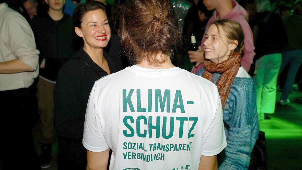 Unterstützer des Referendums bei der Wahlparty der Initiative „Hamburger Zukunftsentscheid“. Foto: dpa/Georg Wendt
