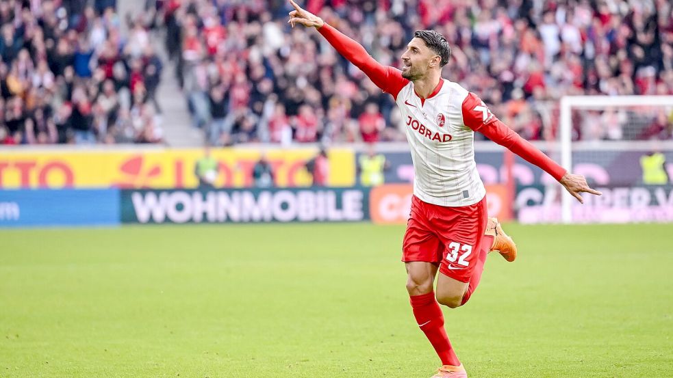 Später Ausgleich: Vincenzo Grifo traf für Freiburg zum 2:2. Foto: Harry Langer