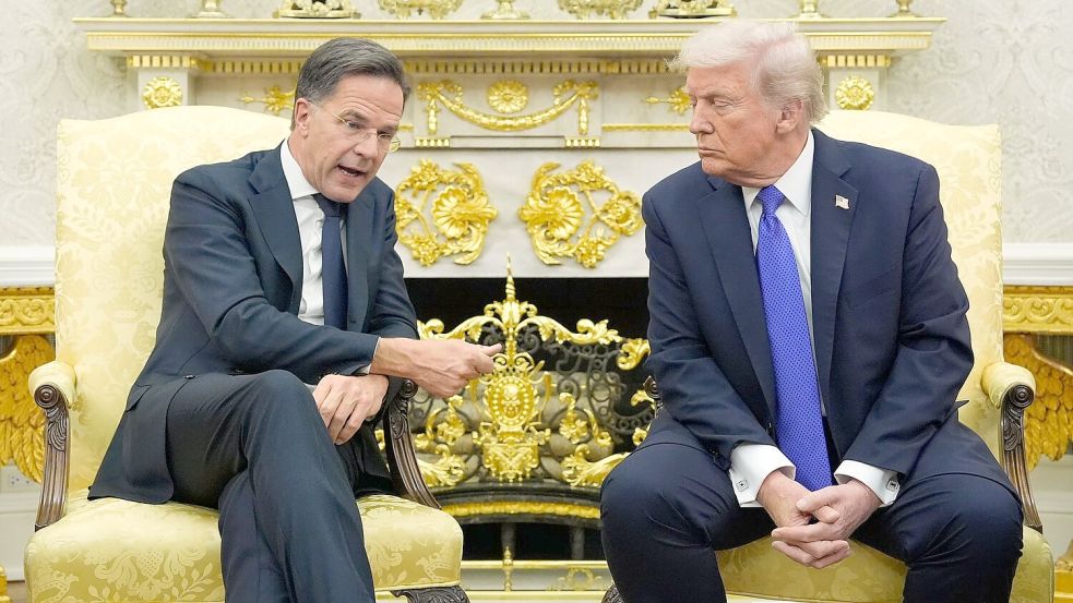 Nato-Chef Rutte besuchte US-Präsident Trump im Weißen Haus. Foto: Alex Brandon/AP/dpa