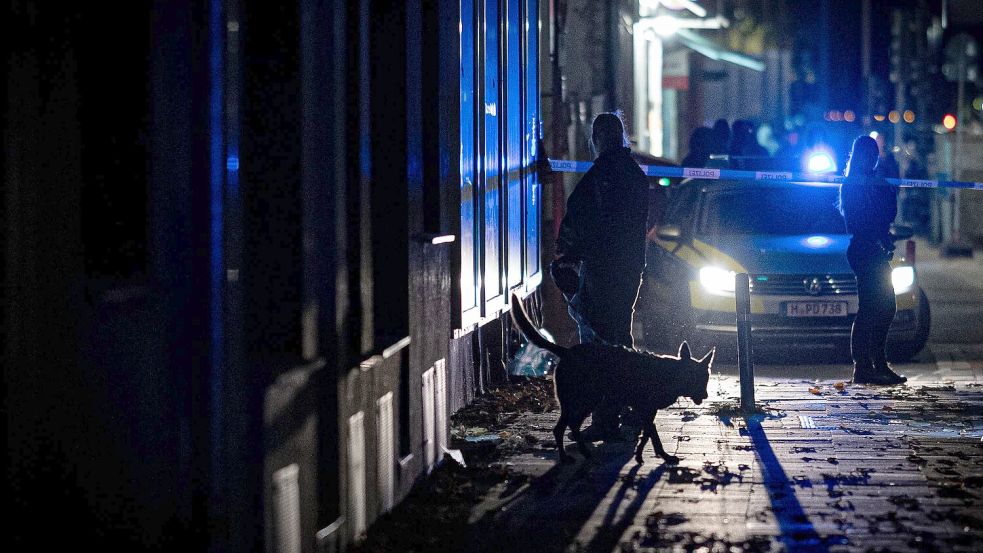Auch Spürhunde waren abends im Einsatz. Foto: Moritz Frankenberg