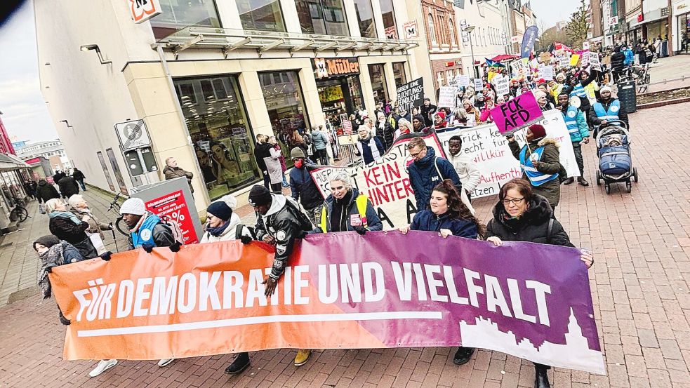 Das Leeraner Bündnis für Demokratie und Vielfalt hat bereits mehrere Demonstrationen organisiert. Foto: Klaus Ortgies/Archiv