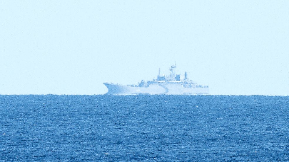 Das russische Kriegsschiff „Aleksandr Shabalin“ kam Anfang Oktober der dänischen Küste sehr nahe. Foto: Ritzau Scanpix/Thomas Sjoerup