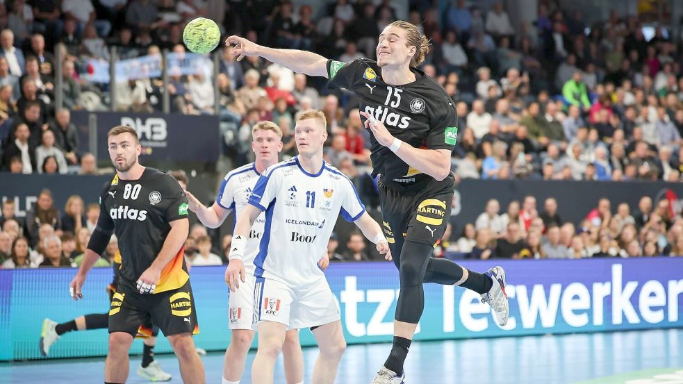 Juri Knorr präsentierte sich gegen Island in starker Form. Foto: Daniel Karmann