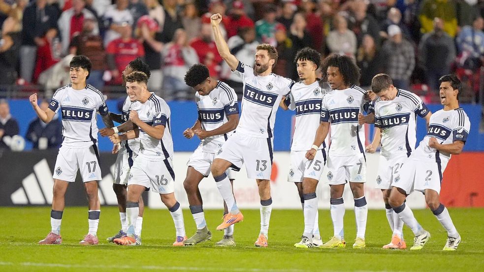 Jubelten im Elfmeterschießen: Thomas Müller und die Vancouver Whitecaps. Foto: LM Otero/AP/dpa