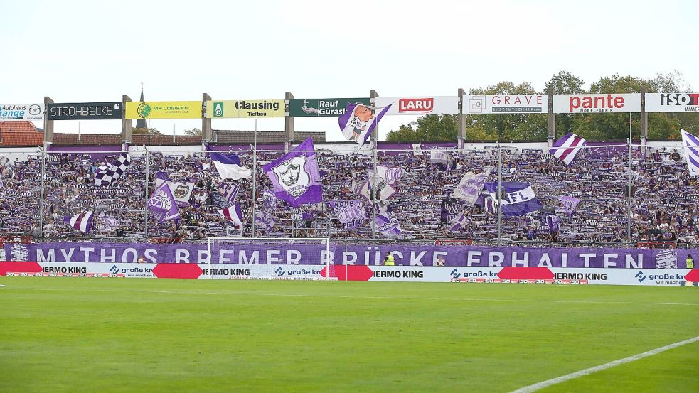 Das traditionsreiche Stadion an der Bremer Brücke in Osnabrück muss saniert werden. Nehmen Sie dazu an unserer Umfrage teil. Foto: IMAGO / Picture Point