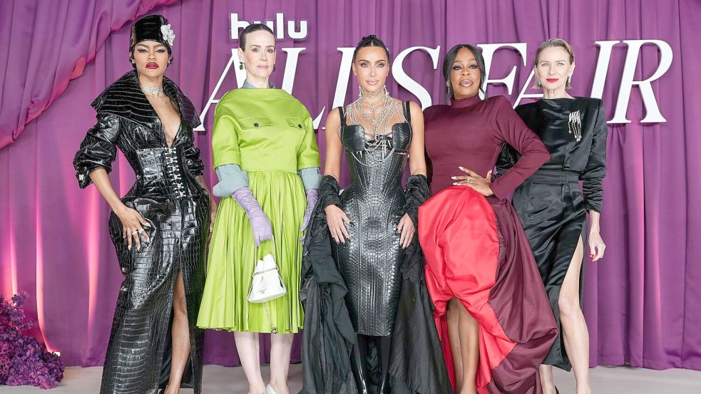 Die Stars von „All’s Fair“ sind von links nach rechts Teyana Taylor, Sarah Paulson, Kim Kardashian, Niecy Nash und Naomi Watts. Foto: Scott A Garfitt/Invision/AP/dpa