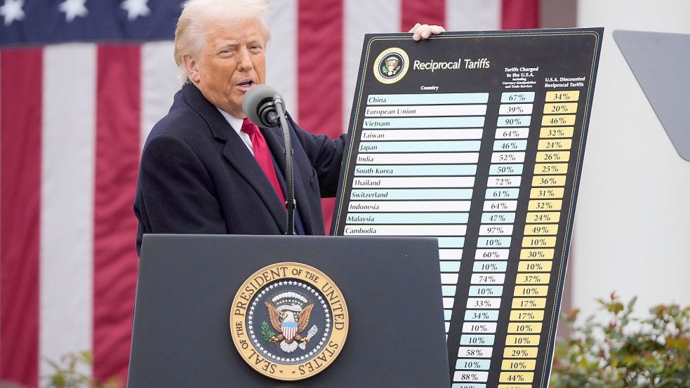 US-Präsident Trump liebt Zölle. Foto: Mark Schiefelbein/AP/dpa