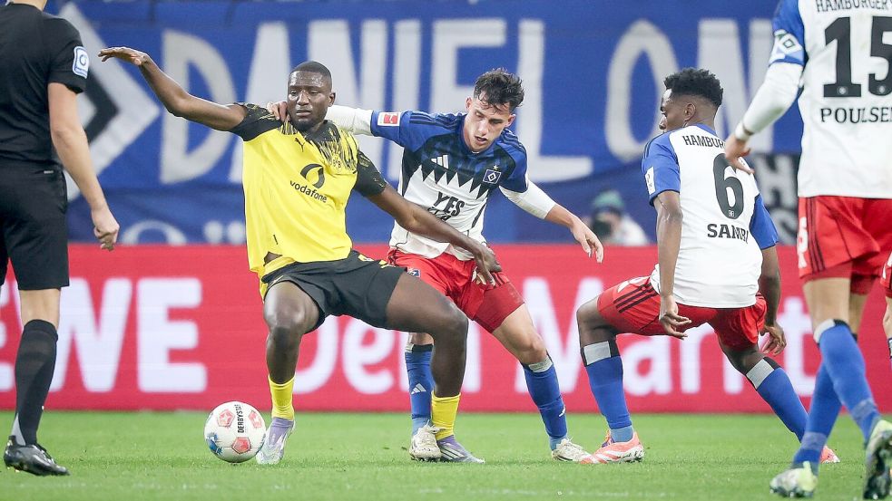 Lange musste der BVB arbeiten, bis der erlösende Treffer fiel. Foto: Christian Charisius