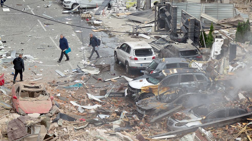Weiterhin werden ukrainische Städte durch russische Bombenund Drohnen in Schutt und Asche gelegt. Foto: Imago Images/NurPhoto