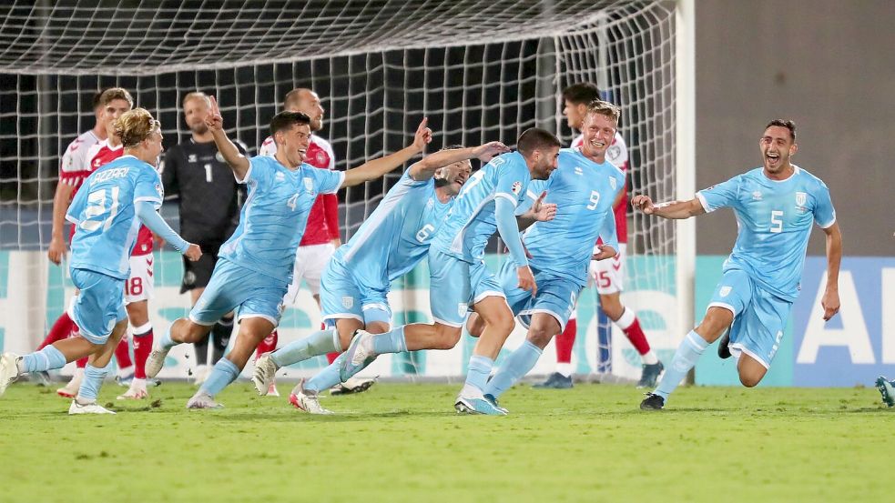 San Marino gelangen in seiner Historie nur zwei Pflichtspielsiege. (Archivfoto) Foto: Felice Calabro/AP/dpa
