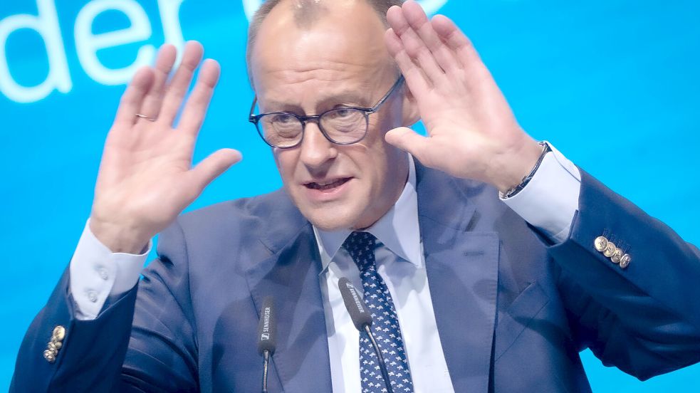 Wurde auf dem Deutschlandtag der Jungen Union am Samstag ordentlich „gegrillt“: Bundeskanzler Friedrich Merz (CDU) Foto: IMAGO/Chris Emil Janßen