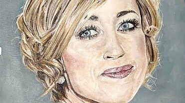 Eines der Porträts: Barbara Gildemeister wurde von Andreas M. getötet. Gemalt wurde sie von Mila Bleeker mit Öl auf Leinwand. Foto: Veranstalter