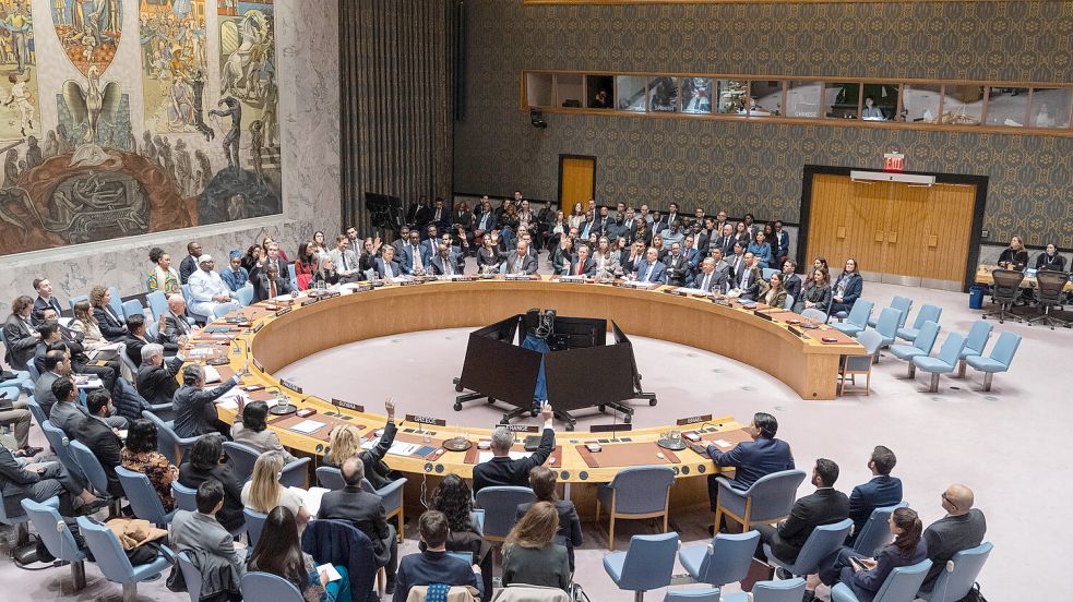13 Mitglieder des Uno-Sicherheitsrates stimmten für den Gaza-Friedensplan, Russland und Chine jedoch enthielten sich. Foto: Imago/Pacific Press Agency